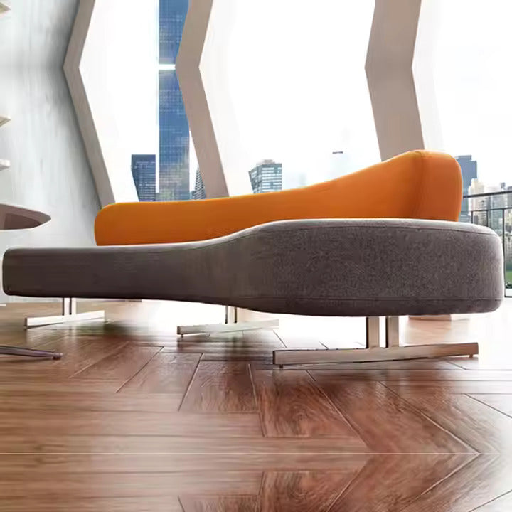 Couch Sofa Bed For Office Furniture Premium Upholstery Durable Design for Living Room and Office -Grey and orange