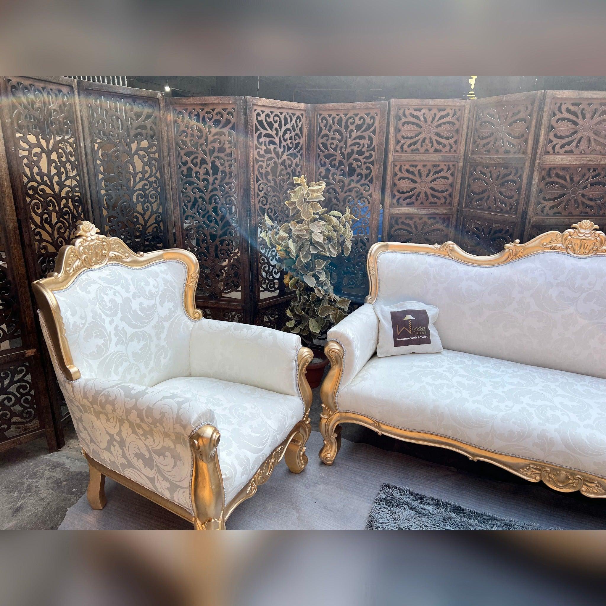 3-Seater Carving Sofa for Home&nbsp; – Features Velvet Upholstery and a Robust Hardwood Structure for Comfort and Luxury Design