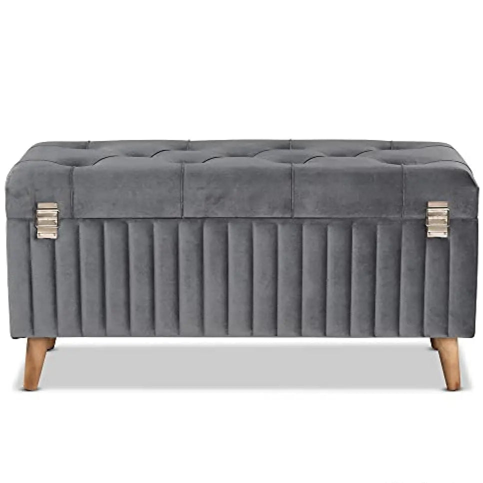 Ottoman – Velvet Upholstery with Foam Padding, Accent for Seating, Footrest or Storage.