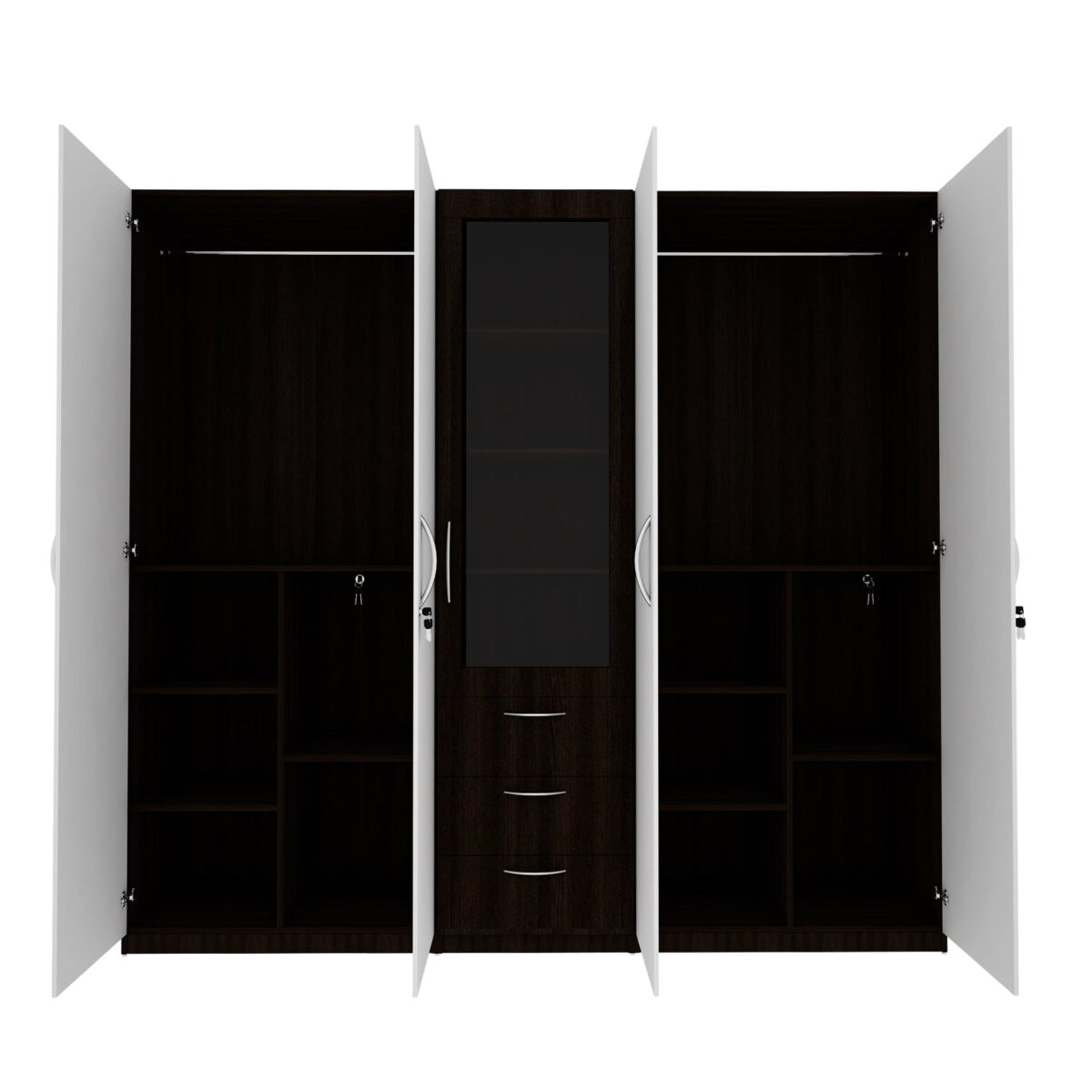 Wardrobe for Modern Homes with Spacious Hanging Section, Sleek Design, with Laminated Finish for Everyday Storage Needs