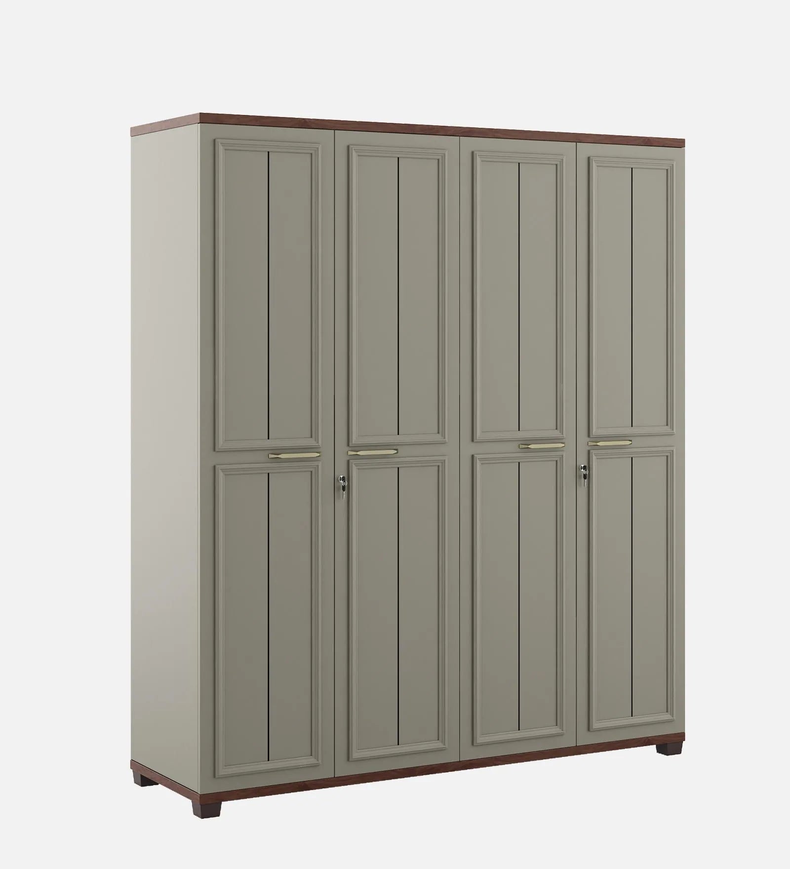 Wardrobe 3‑Door with Hanging Spaces, Drawers & Shelves, Frosty Combination with Ample Compartments