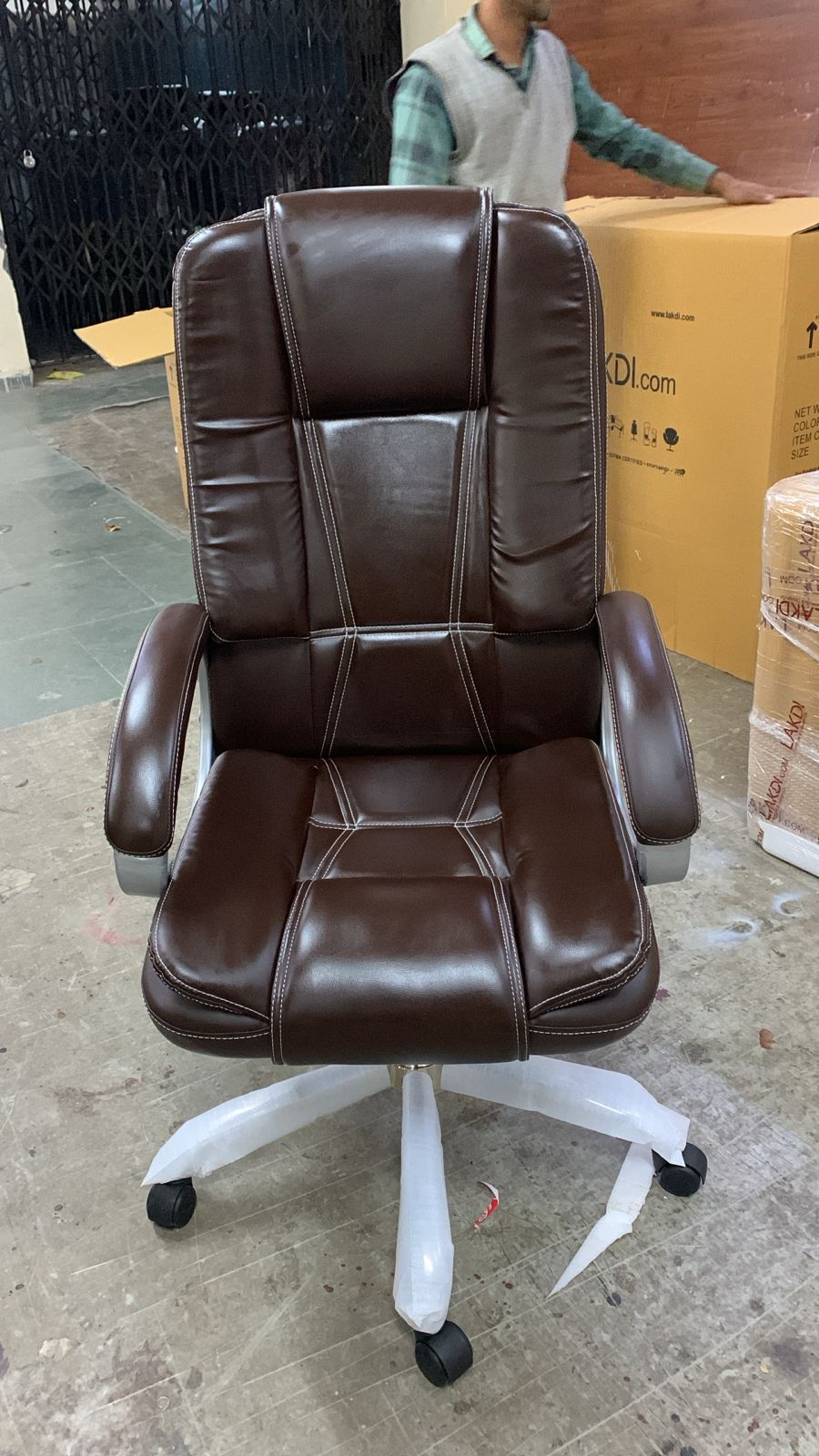 Home & Office  High Back Leatherette Chair | Director Chair | Office Chair | Ergonomic Executive Boss Chair with Spacious Cushioned Seat | Heavy Duty Metal Base