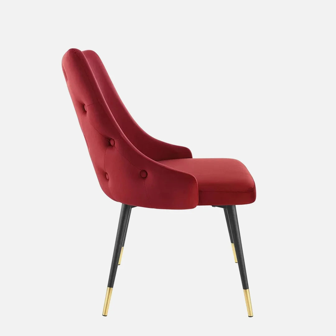 Lounge Accent Chair upholstered in Velvet Armless Chair Modern and durable For Living Room or Bedroom-Magenta