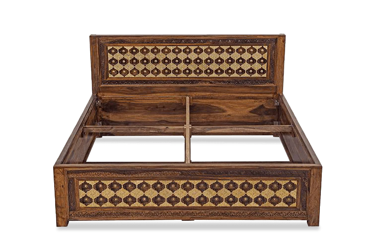 King Size Wooden Bed High-Quality Solid Wood Frame with Hydraulic Storage & Stylish & Spacious Design  Modern, Sturdy & Durable