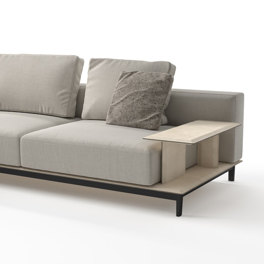 L Shape Sofa Couch For Home Furniture Upholstery Fabric Modern Durable Design For Living Room -Grey