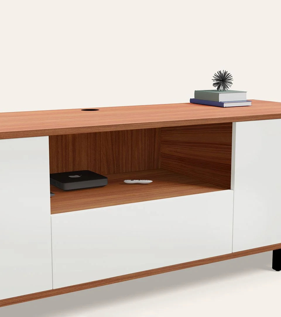 Wooden TV Wall Cabinet with Stylish finish, and Combines Strong Joints, Premium Fittings, and Smooth Edges