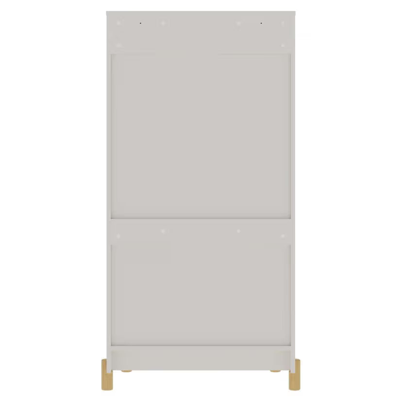 Wardrobe for Kids Room in Green White with Shelves Drawers – Stylish Storage 2 Door 2 Drawer