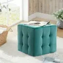 Ottoman For Home Furniture Upholstery Fabric Comfortable Soft, Multi-Functional Premium And Durable for Living Room -Blue