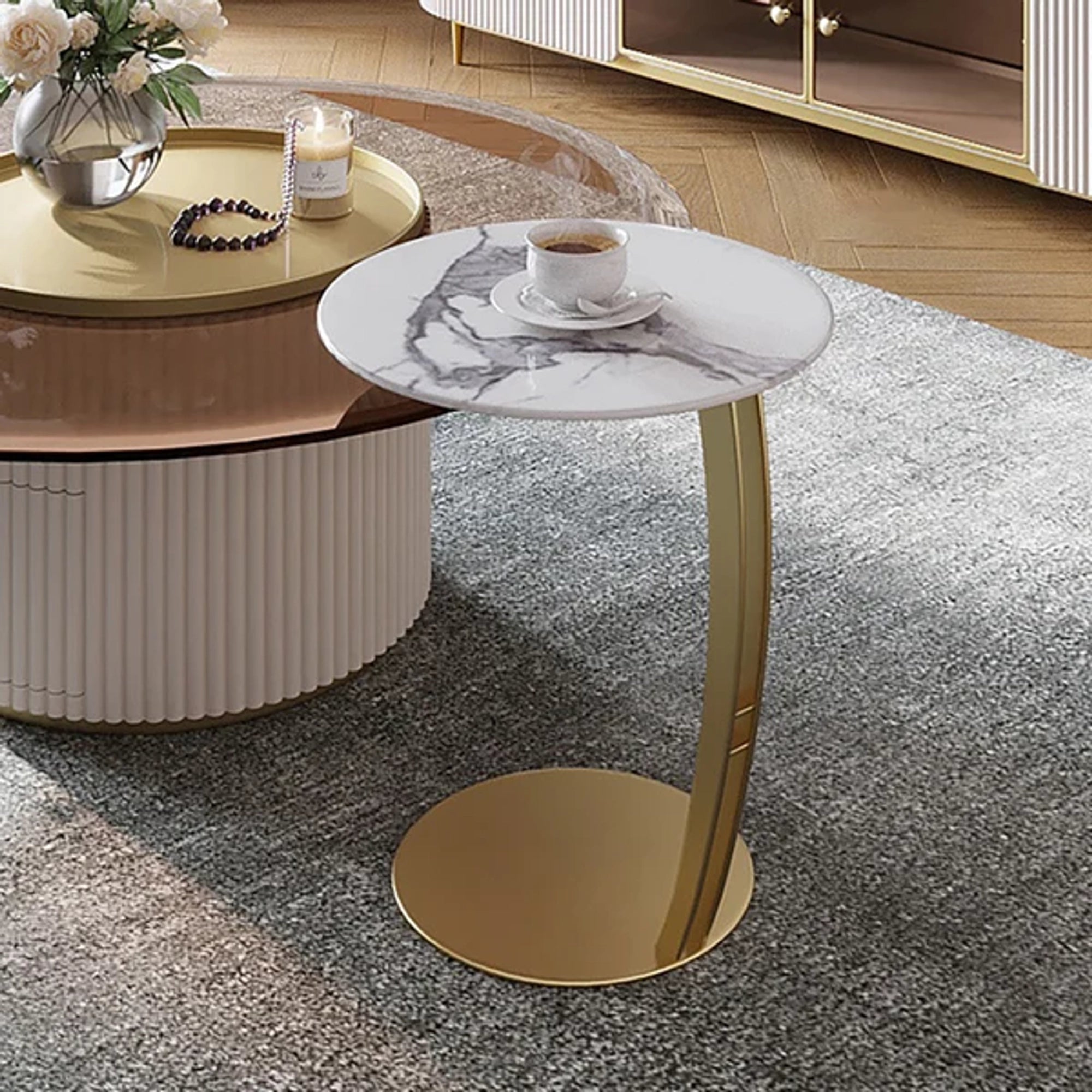 Center Table Featuring Artistic Design and Smooth Finish, Offering a Contemporary Look to Elegant Home Interiors