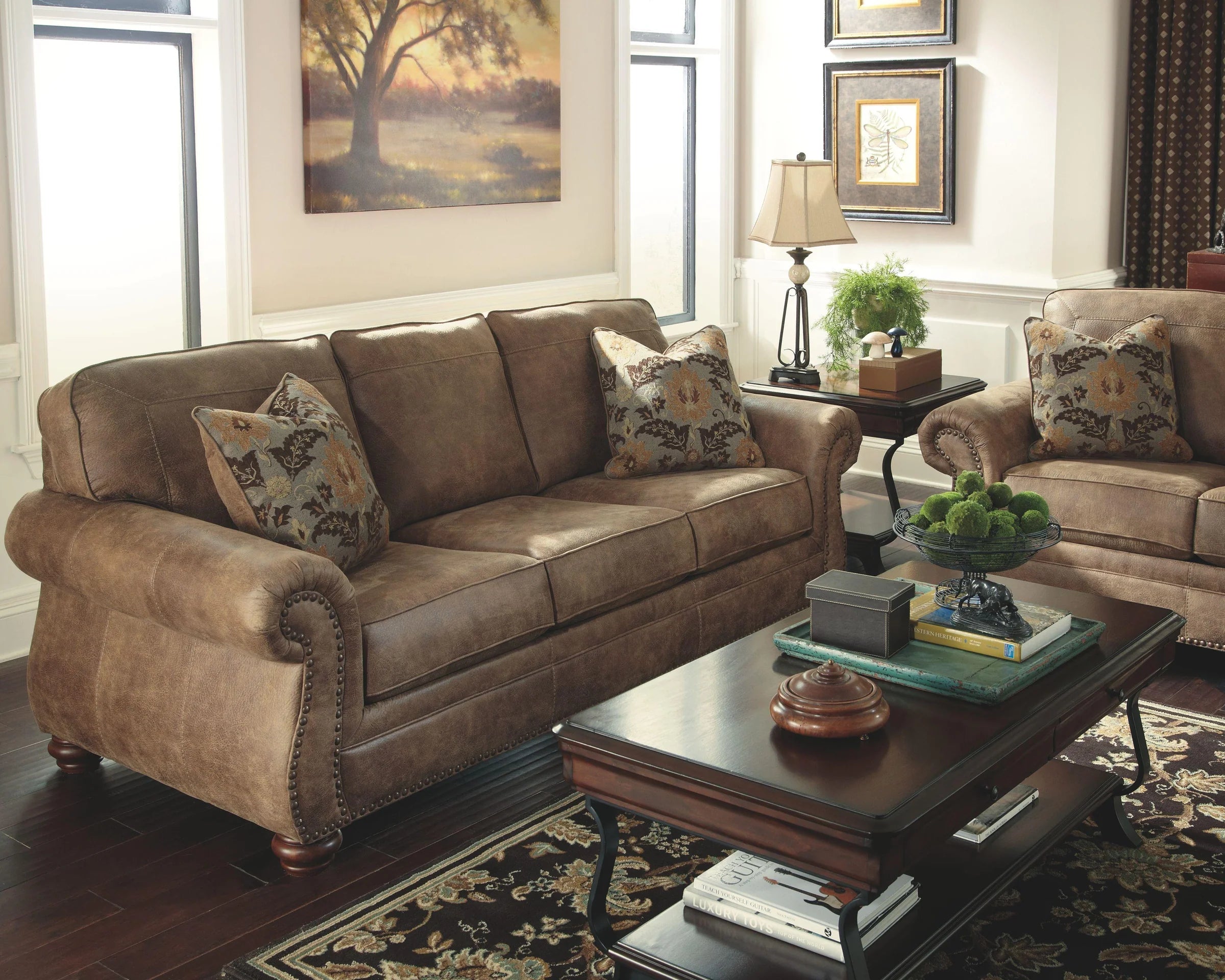 3 Seater & Sofa For Home Furniture, Upholstery Pu leatherette Premium and Durable Design For Living Room and Office- Dark Brown