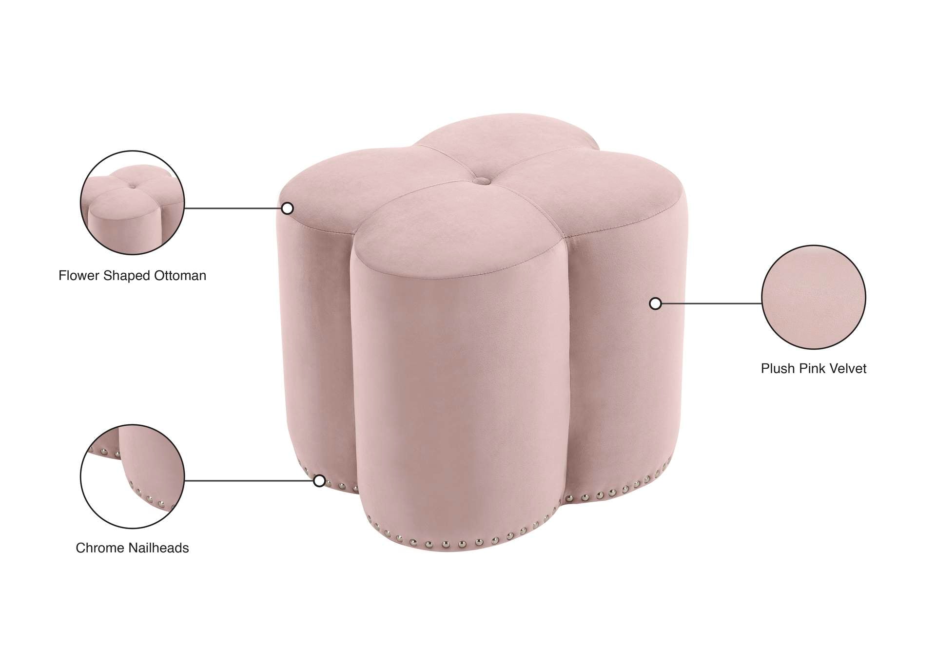 कपड़े के असबाब के साथ लकड़ी के आधार वाला पाउफ़