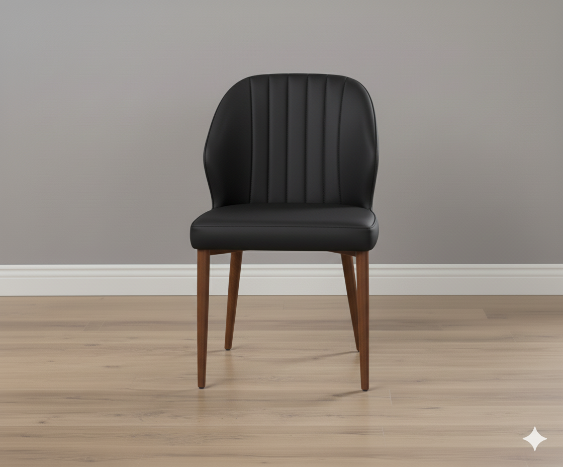 Modern Upholstered Dining Chair - Elegant Back Leatherette, Ergonomic Design for Home & Kitchen