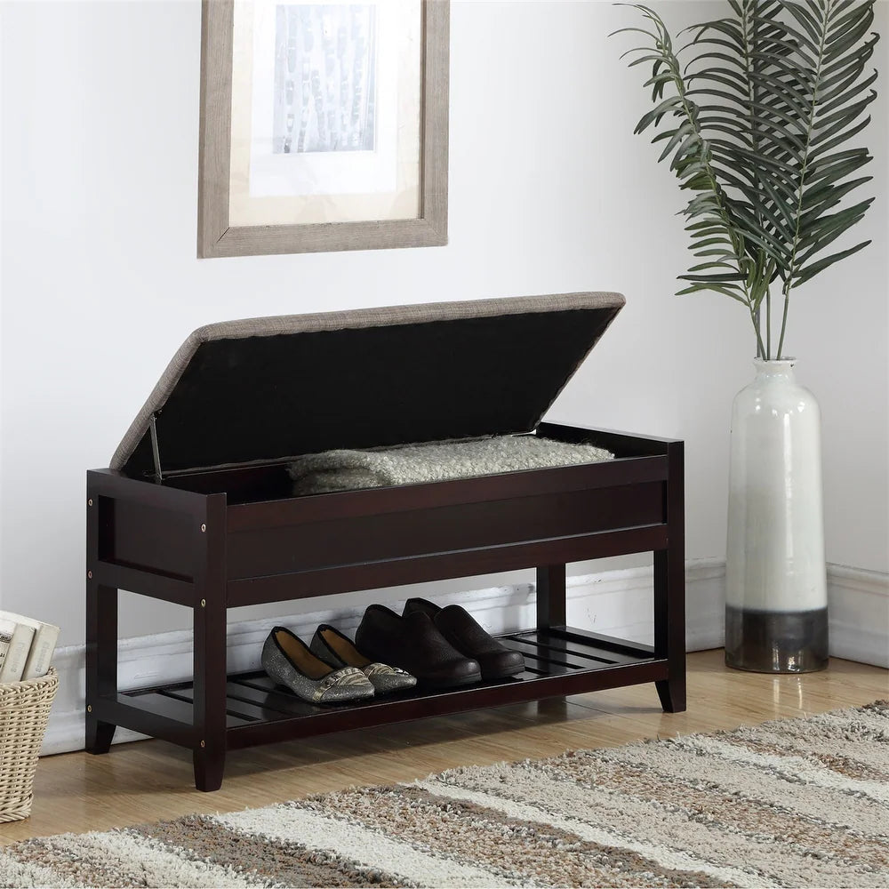 ফ্যাব্রিক গৃহসজ্জার সামগ্রী এবং কাঠের বেসে অটোমান