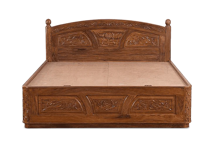King Size Wooden Bed Stylish & Spacious Design High-Quality Solid Wood Frame with Hydraulic Storage & Premium Melamine Polish Finish – Durable & Elegant