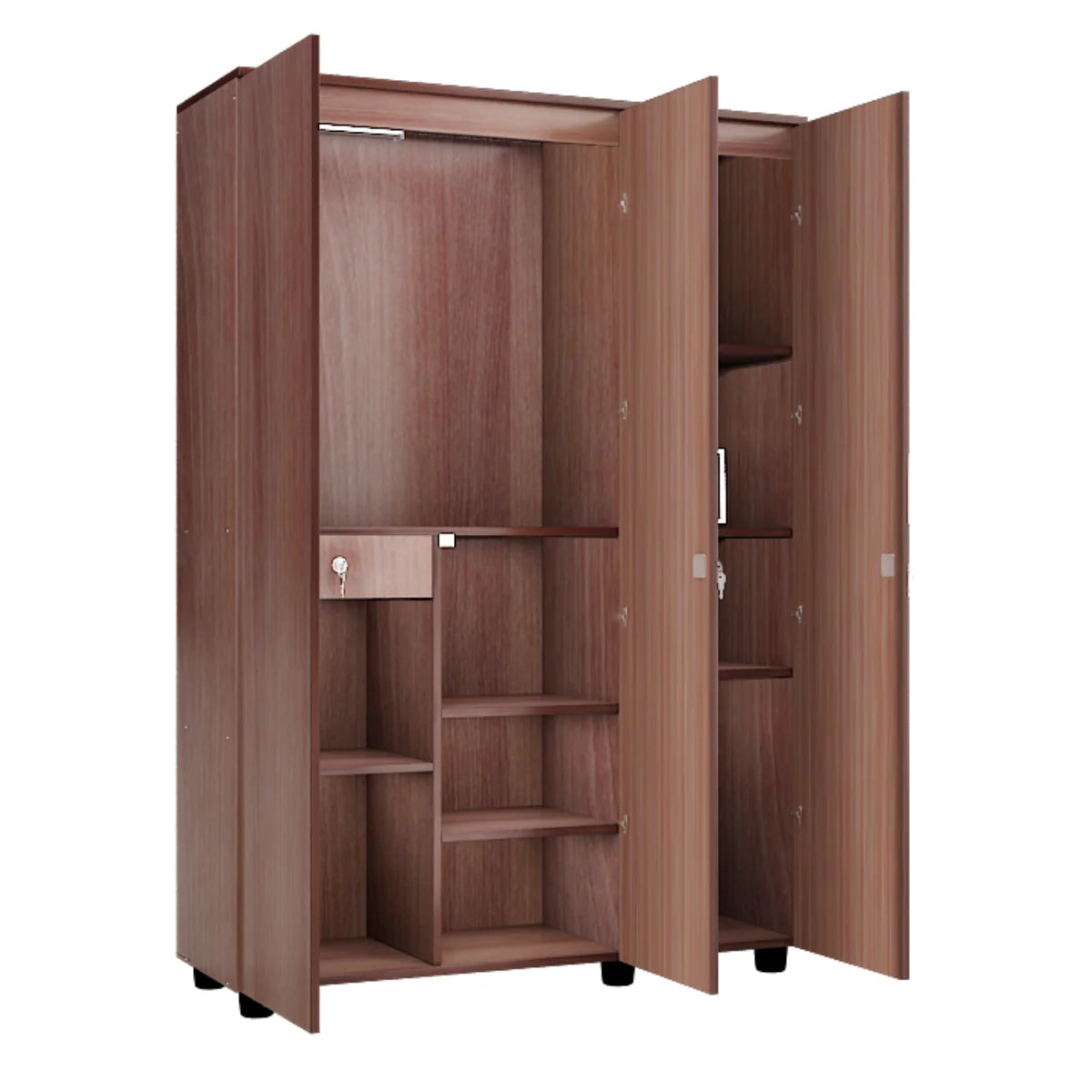 Wardrobe for Modern Bedrooms – Three‑Door Luxury Closet with Center Partition, Spacious Hanging & Sleek Design