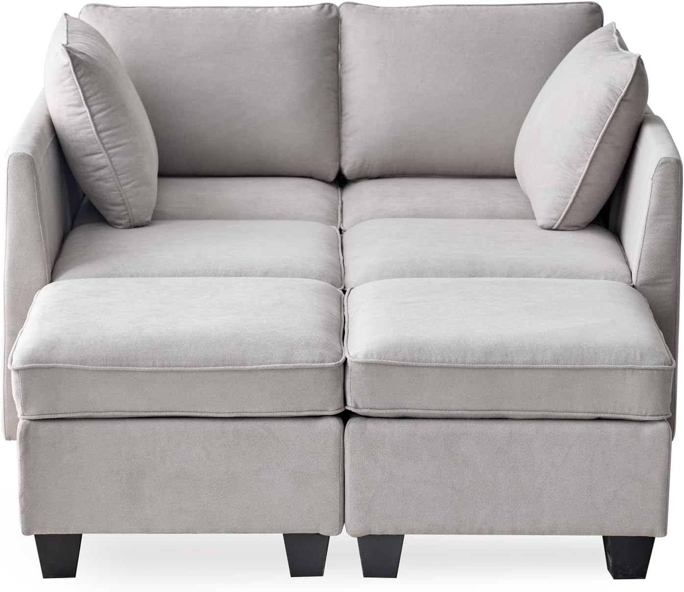 3 Seater L Shape Sofa For Home Furniture, Upholstery Fabric Premium and Durable Design For Living Room and Office- Light Grey