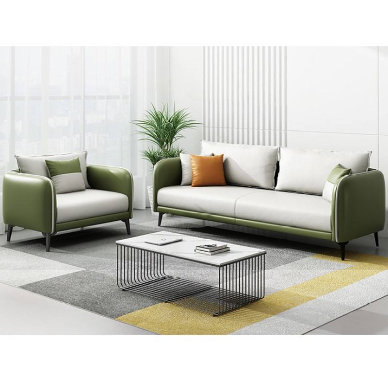 3-Seater PU Leatherette sofa with a sleek office-inspired design, combining high comfort, elegant texture, and long-term durability