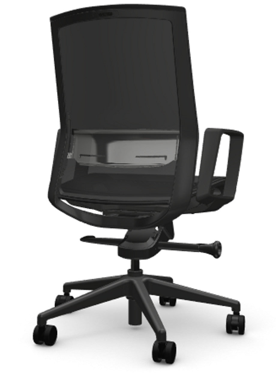 Mesh & Executive Task Chair Conference Chair with Synchro-Tilt Recline, Sliding Seat, Adjustable Arms, 300 lb. Capacity, Black Frame, Premium Design - Black