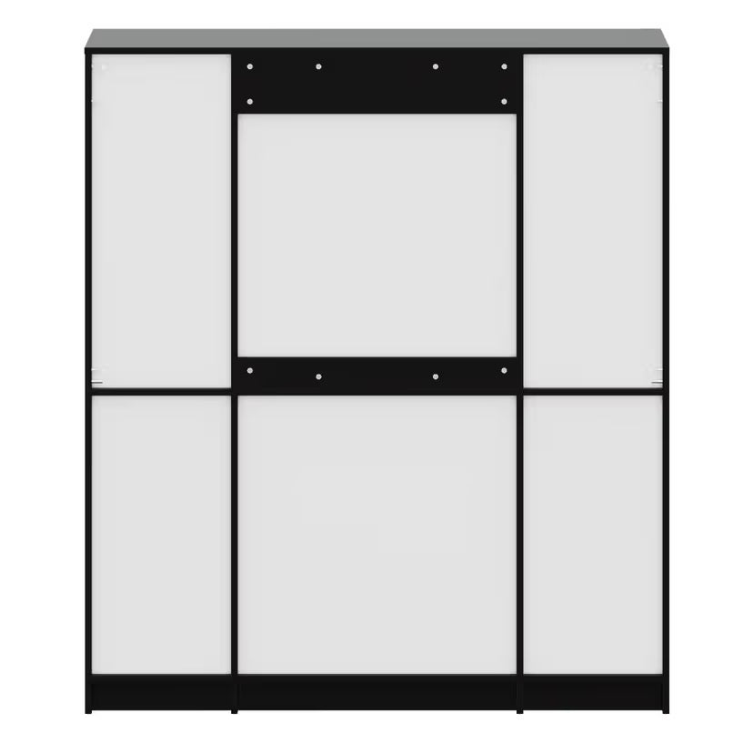 Wooden Wardrobe In 4 Doors – Clean Design with Lock and Open Shelves
