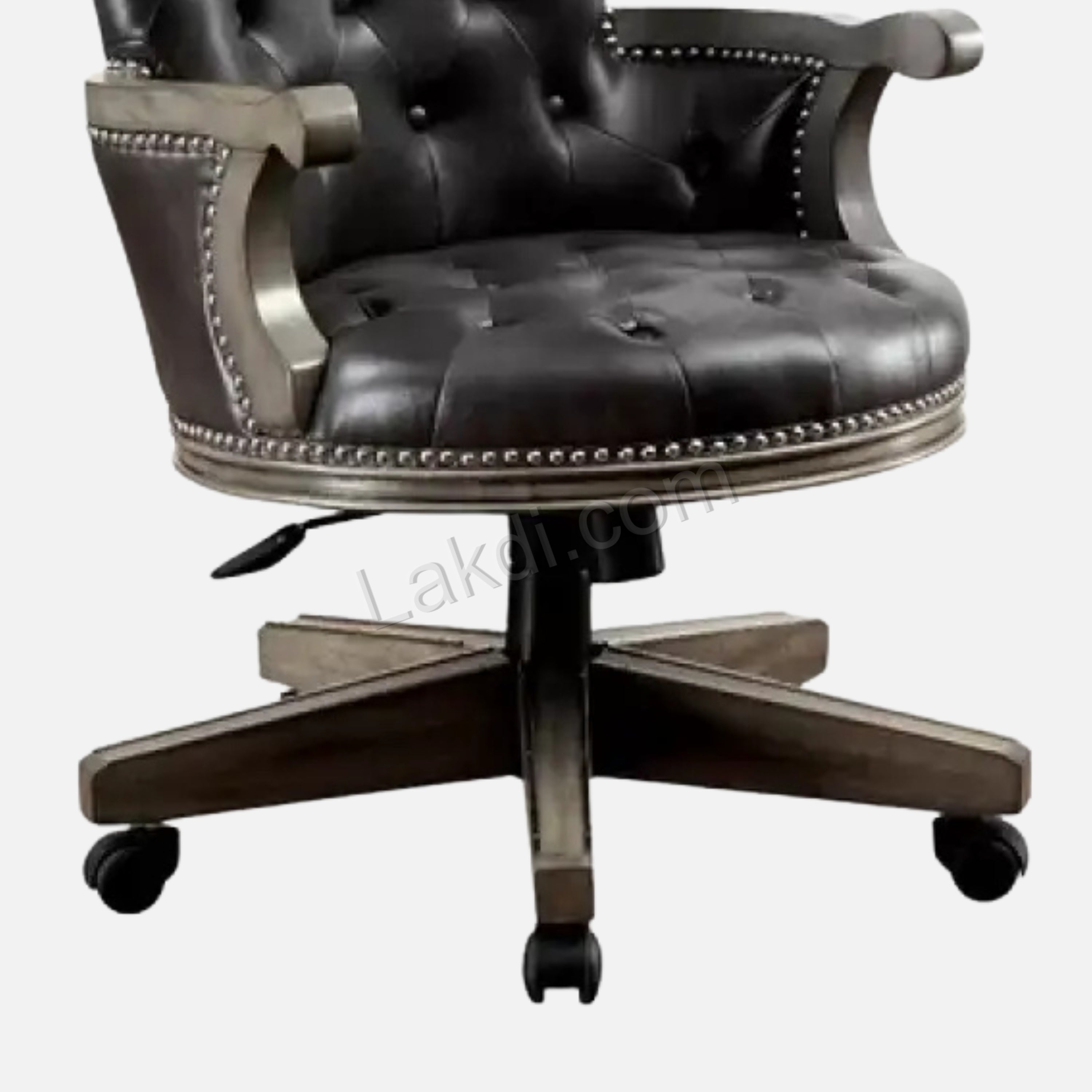 Director office Chair Tufted Design Made in Solid wood with Leatherette Upholstery & Armrest with Height Adjustable Premium Quality Chair