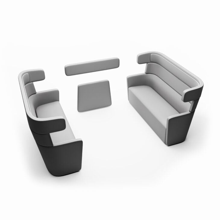 6-Seater Office Sofa Compact Privacy Sofa with Workspace Divider Sofa with Private Meeting Sofa with High-Back Design