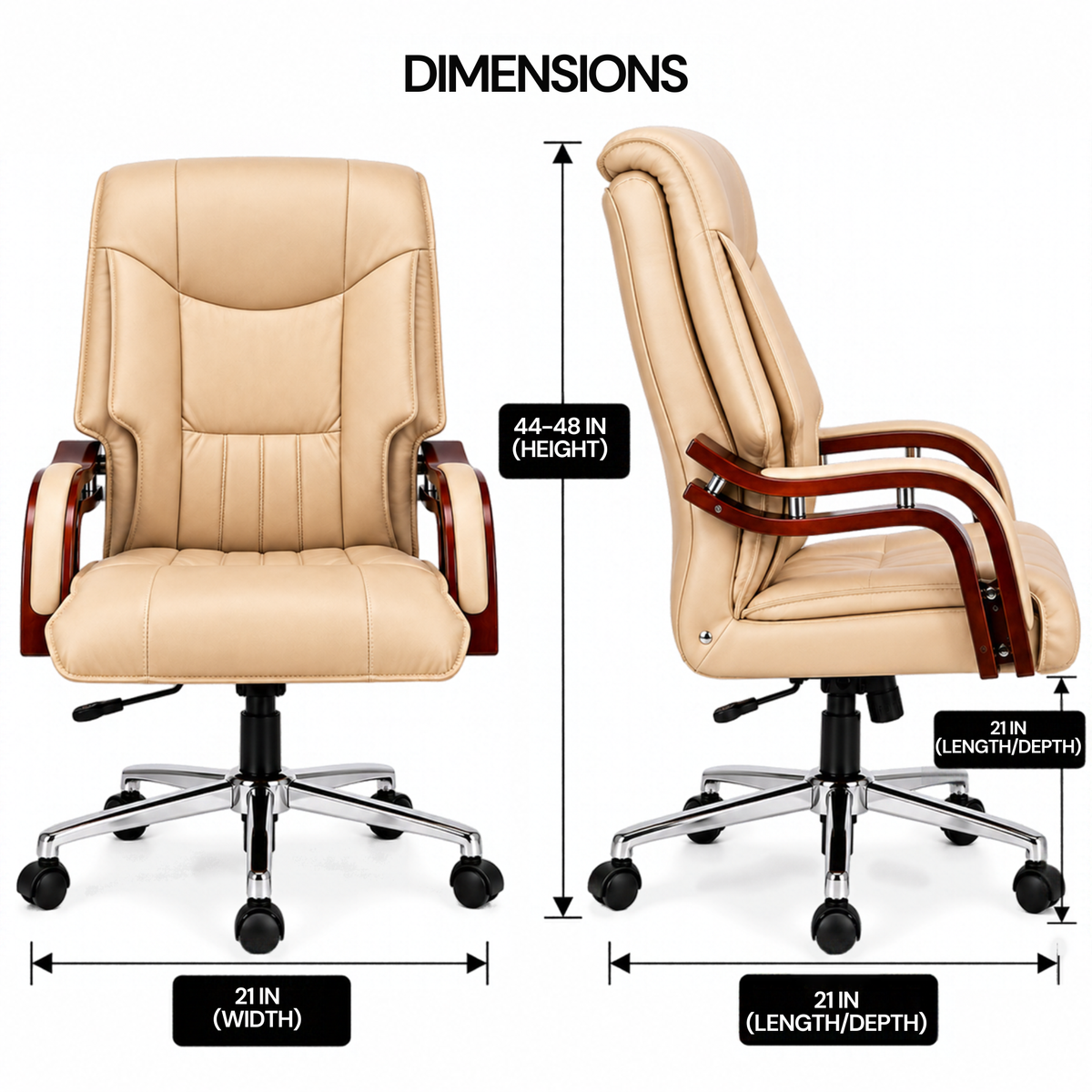 High Back Office Chair Leatherette Base