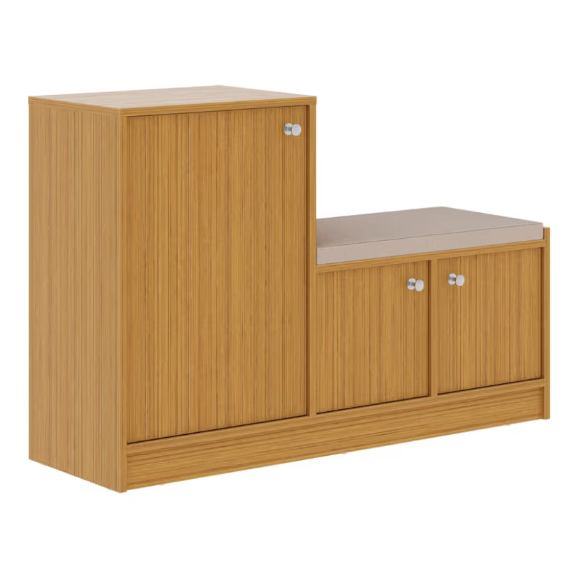Wooden Shoes Storage Cabinet with Seating & Modern Design, High build Material Used For Long Lasting Use