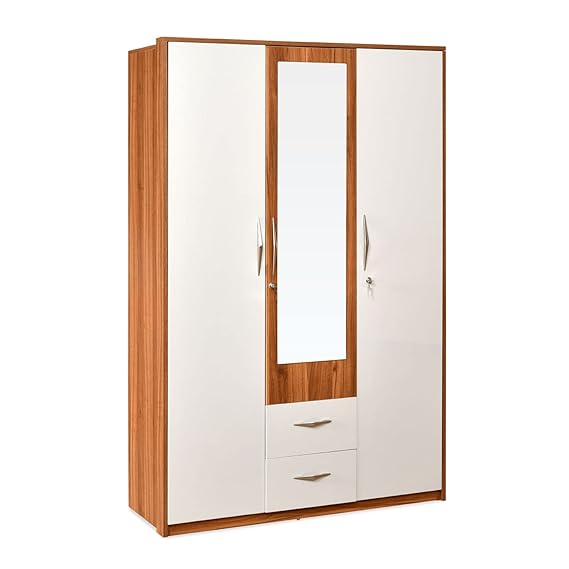 Wardrobe with 3 Doors & 2 Drawer – Engineered Particle Board Finish
