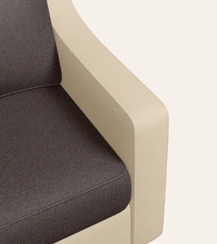 Luxury Italian Sofa Modern Dual Tone Fabric Upholstery High Density Foam Cushion Solid Wood Frame Handcrafted Premium Comfort Seating