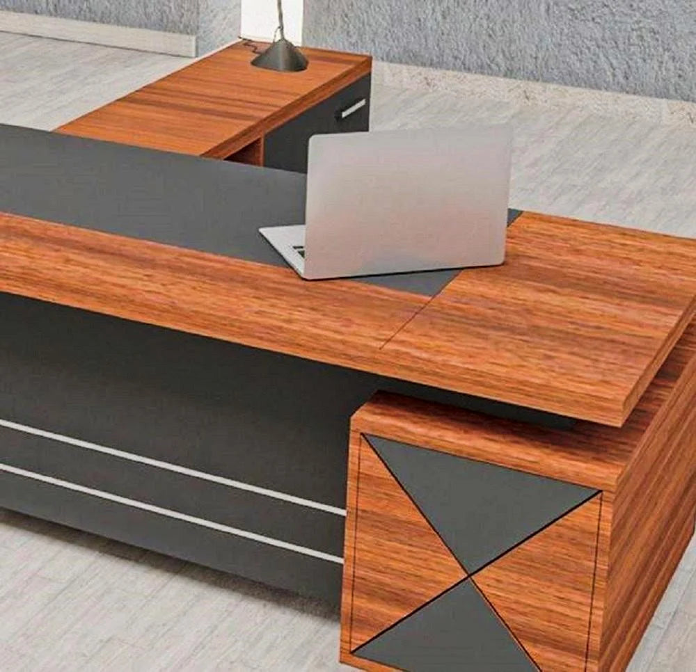 Partner Director Office Table with Twin Seating, Sleek Finish, Side Units for Storage And Premium Build