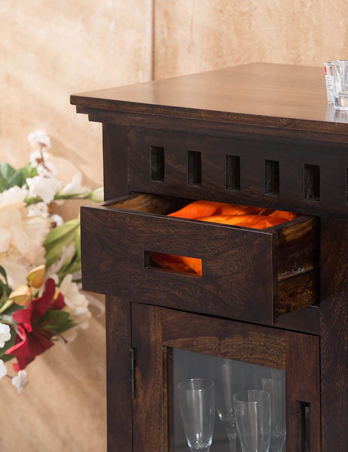 Wooden Bar Storage Cabinet Organizer and Modern Homes with Sturdy Build