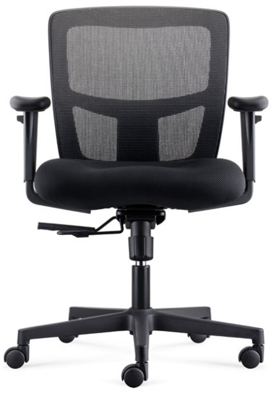 Mesh Office Chair with Adjustable Armrests, Breathable Backrest & Smooth Wheels – Comfortable Black Task Chair for Office & Home