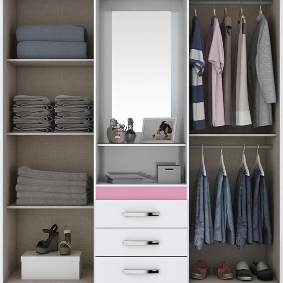 Wardrobe for Space-Saving Elegance Premium 4-Door Wardrobe with Integrated Mirror for Modern Bedrooms