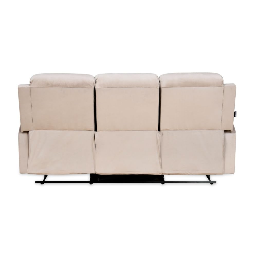 Modern 3-Seater Recliner Sofa with PU Leatherette Finish, Comfortable Padding, Easy Recline, and Ergonomic Support