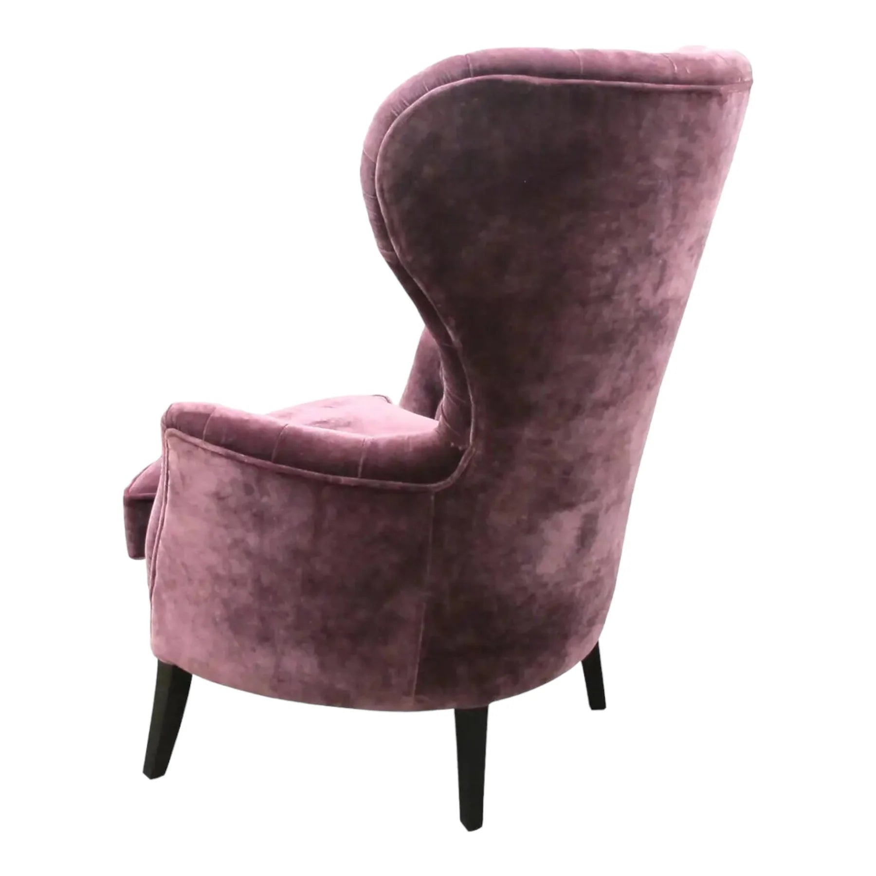 Lounge Chairs for Home Made in High Quality Upholstery Velvet, Durable Luxury Design Wing Chair For Living Room or Bedroom - Purple