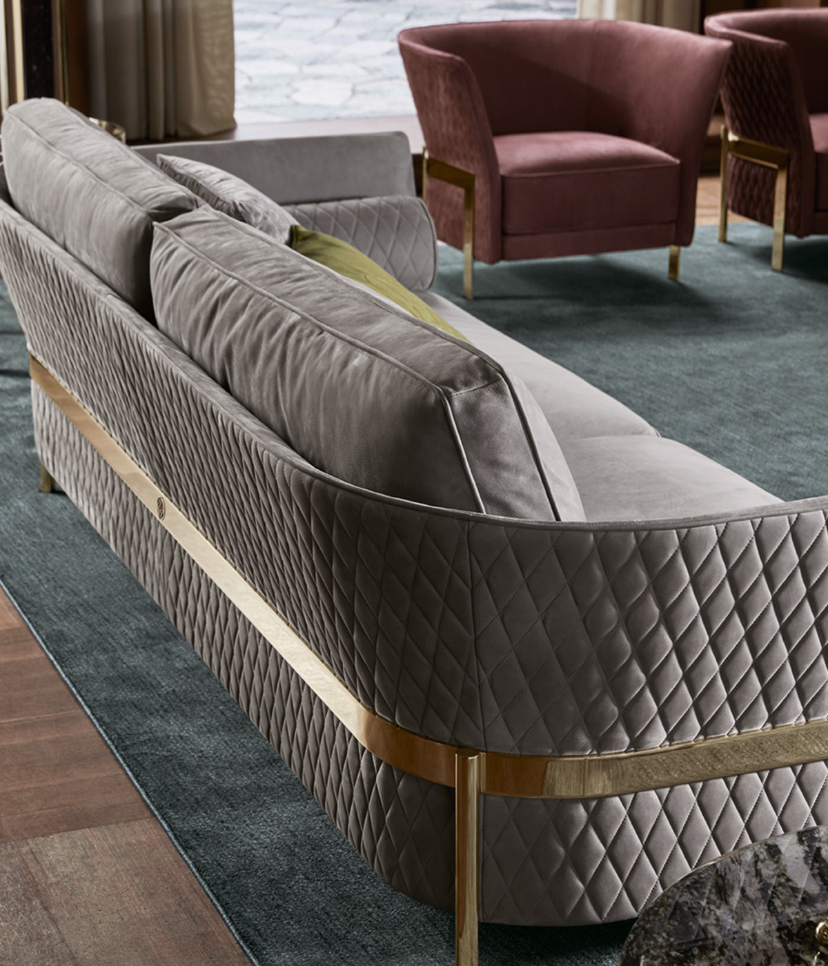 3 Seater Modular Sofa or chaise For Home Furniture Upholstery Velvet Luxury Comfortable Durable Design For Living Room - Grey