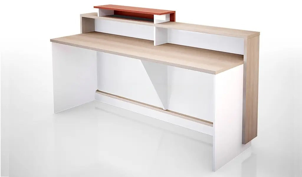Reception Table with Engineered wood and laminate for lasting durability, world standard for premium furniture  Pearwood