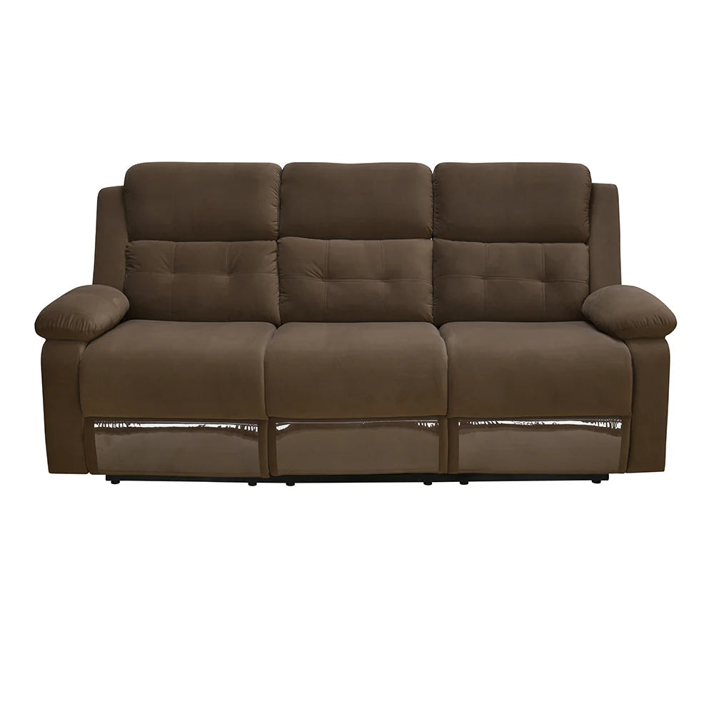 3-Seater Recliner Sofa with PU Leatherette Upholstery, Soft Cushioning, Smooth Recline, and Back Support
