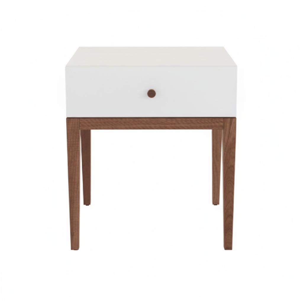 लकड़ी के फ्रेम पैर आधार साइड टेबल दराज के साथ