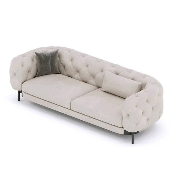 3 Seater Sofa For Home Furniture Upholstered velvet, Comfortable & Soft Luxury Couch for Living Room & Hall -  Light Brown (Copy)