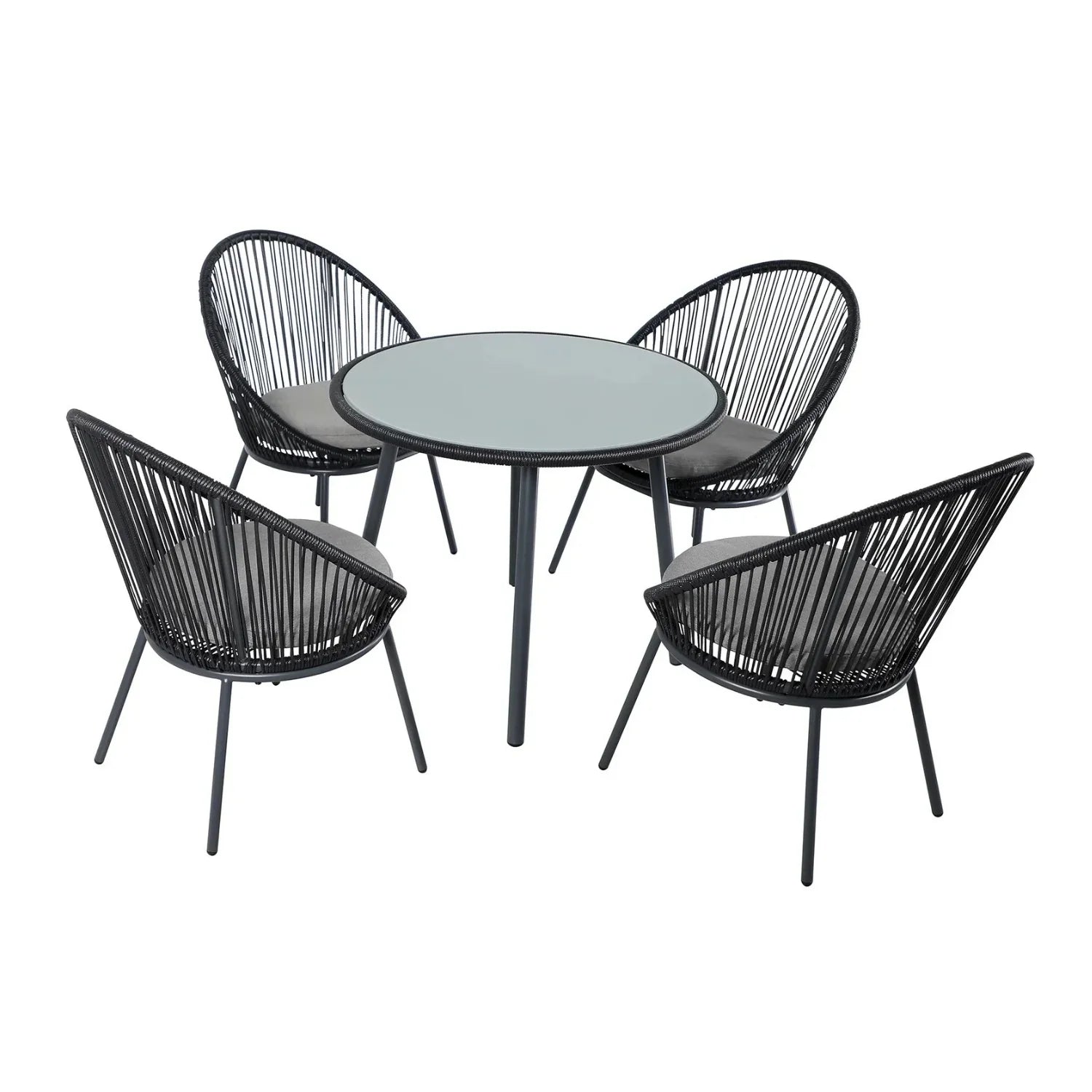 Seating Chair and Table Set Outdoor For Balcony Garden, Table Set Furniture with 4 Chairs and 1 Table Set