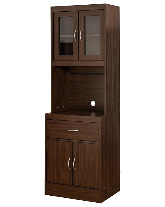 Modern Wooden Kitchen Storage Cabinet with Modern Wooden Storage and Shelves, Soft-Close Doors.
