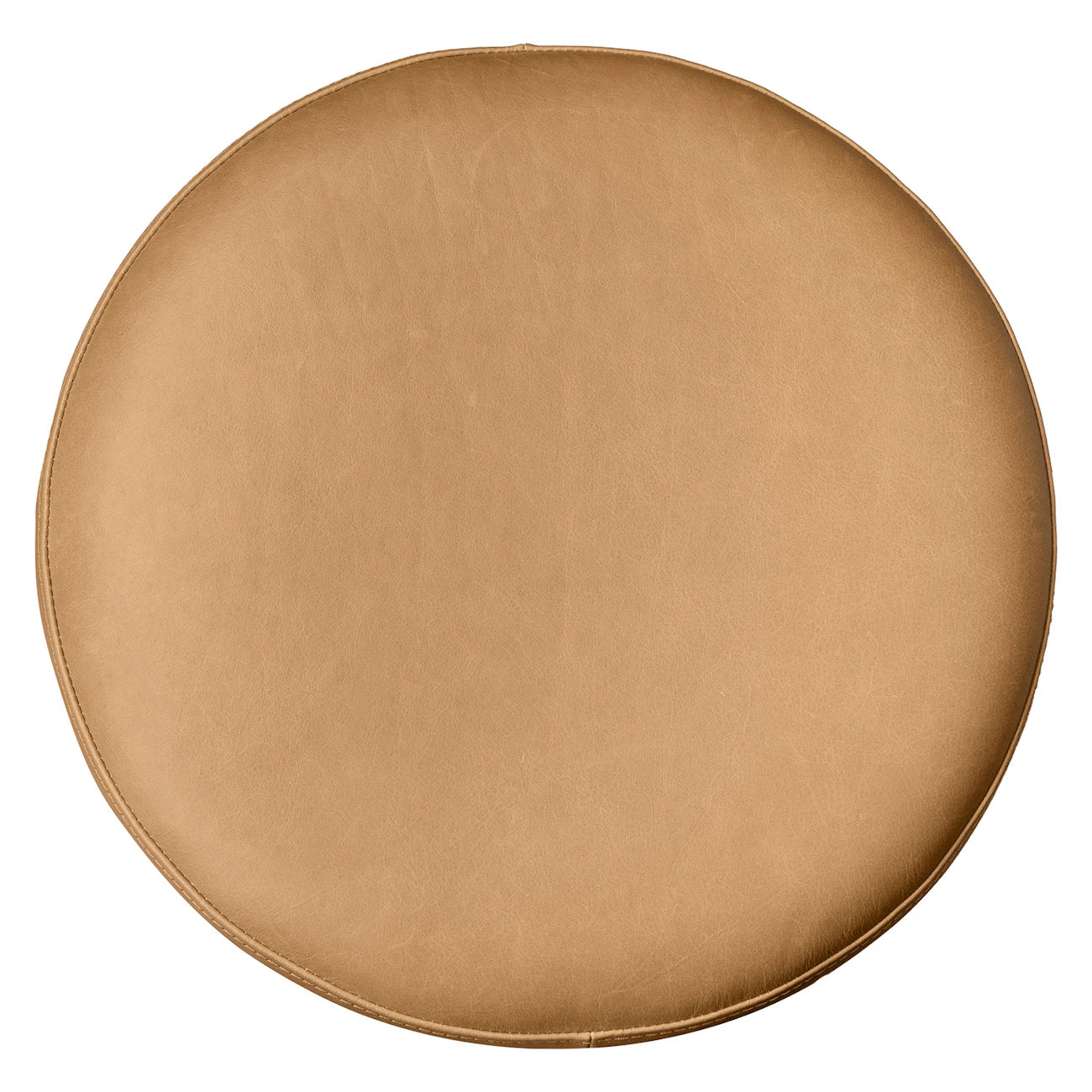 Round Leather Ottoman – Soft Padded Top, Stylish Design, Extra Living Room Seating