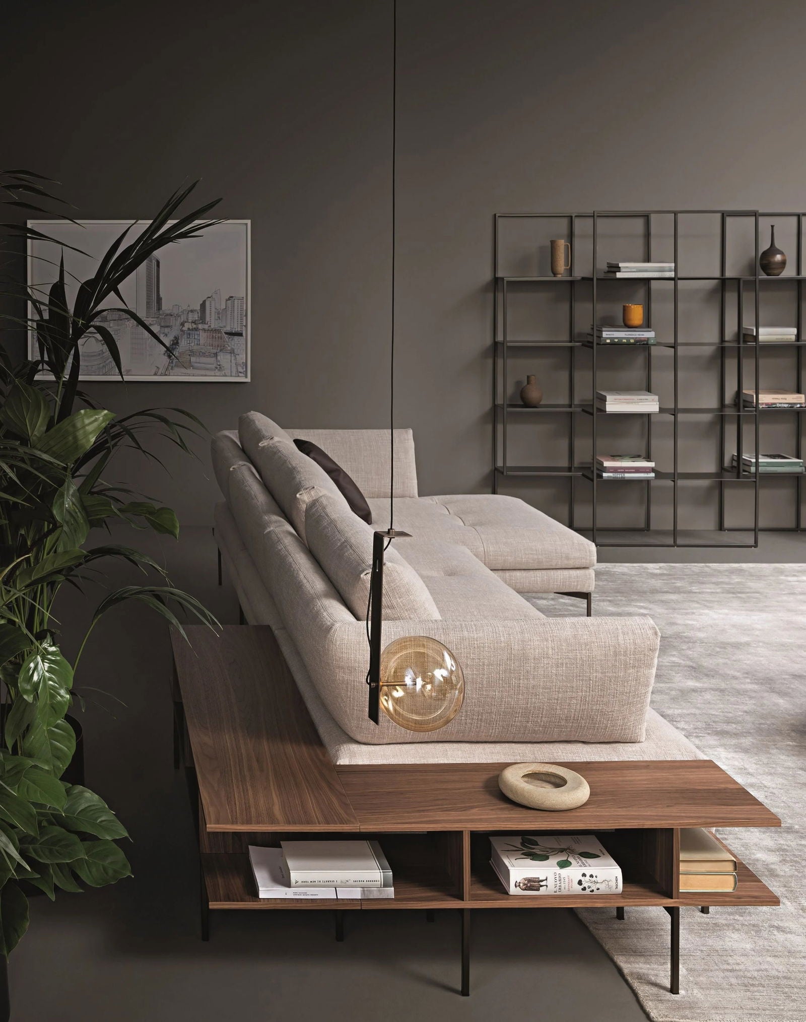 4 Seater Sofa with Metal Legs & Chaise -