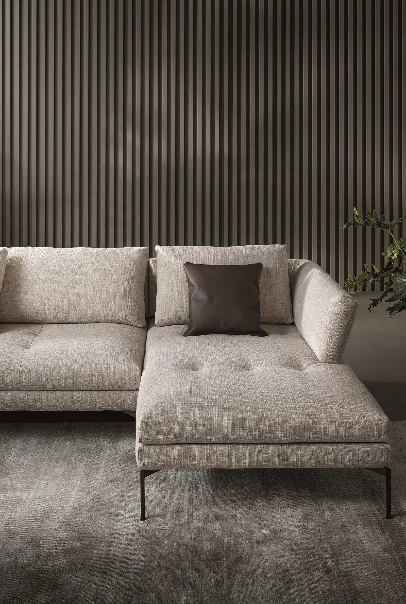 4 Seater Sofa with Metal Legs & Chaise -