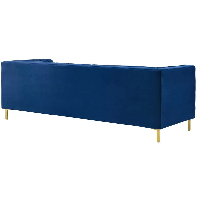 4 Seater Velvet Sofa with Metal Legs -