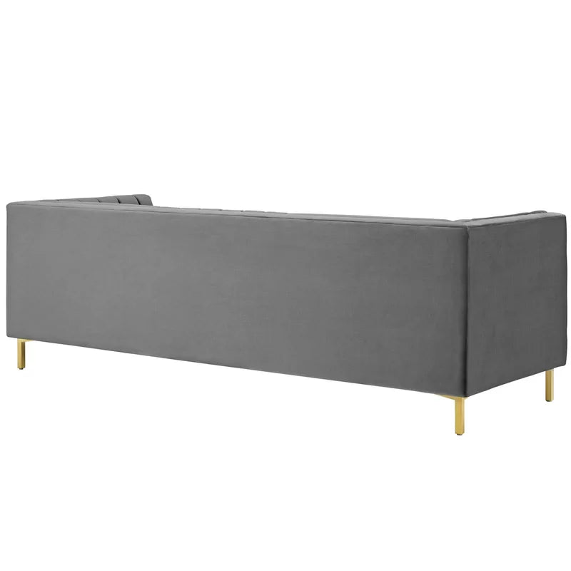 4 Seater Velvet Sofa with Metal Legs -