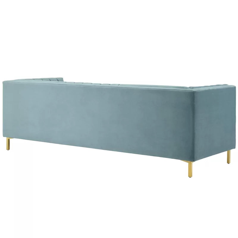 4 Seater Velvet Sofa with Metal Legs -