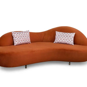 3 Seater Velvet Unique Designer Sofa and Best Shade with Metal Legs Support Base
