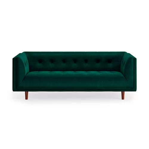 4 Seater Velvet Sofa with Wooden Legs -